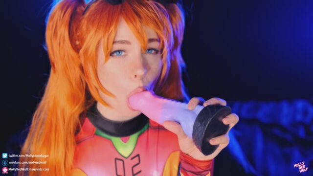 Asuka Langley DP And Big Toys – MollyRedWolf teen slut cosplay sex leak